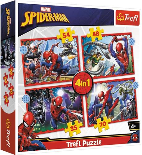 Trefl Trefl 4in1M - De heldhaftige Spider-Man / Disney Marvel Spiderma