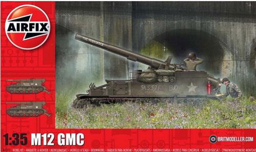 1:35 Airfix 1372 M12 GMC Tank Plastic Modelbouwpakket