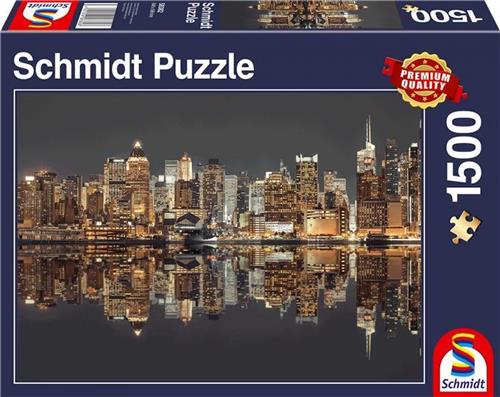 Schmidt Legpuzzel Skyline New York 60 X 85 Cm Grijs 1500 Stukjes