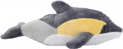 Pia Soft Toys pluche knuffel dier Dolfijn - 25 cm - grijs/geel/wit - zeedieren/vissen - Dolfijnen