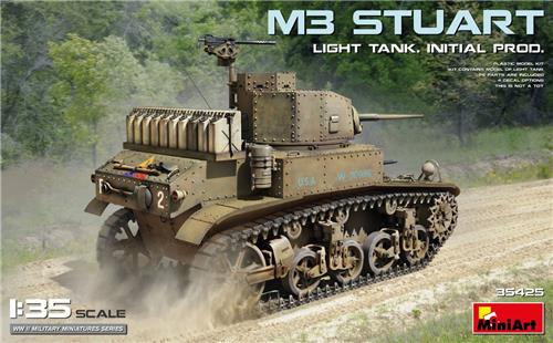 1:35 MiniArt 35425 M3 Stuart - Light Tank - Initial Production Plastic Modelbouwpakket