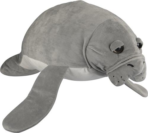 Nature Planet Knuffeldier Zeekoe - zachte pluche stof - premium knuffels - grijs - 68 cm - Manatee