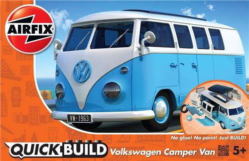 Airfix J6024 QUICKBUILD Volkswagen VW Camper Bus - Blauw - Wit Plastic Modelbouwpakket