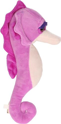 Knuffel zeepaard paars 26 cm