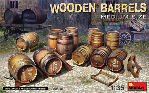 1:35 MiniArt 35630 Wooden - Barrels Medium Size Plastic Modelbouwpakket