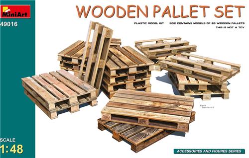 1:48 MiniArt 49016 Houten Pallet Set voor Diorama - 20 Stuks Plastic Modelbouwpakket