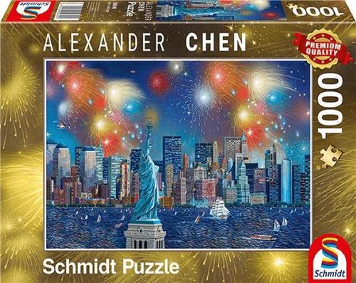 Schmidt -Vuurwerk bij het Vrijheidsbeeld(1000) - Puzzel