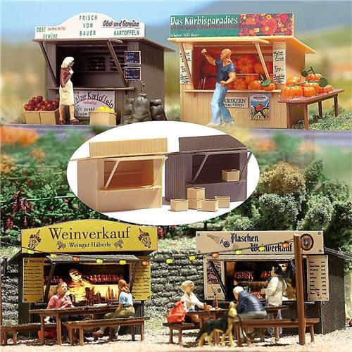 Busch - Zwei Verkaufsbuden H0 (Bu1055) - modelbouwsets, hobbybouwspeelgoed voor kinderen, modelverf en accessoires