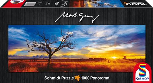 Schmidt Puzzel - Desert Oak bij zon's ondergang - Panorama - 1000 Stukjes