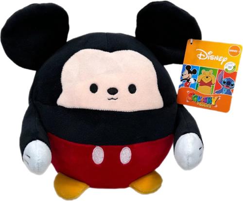 Mickey Mouse - Disney Squashy Podgies Pluche Knuffel 24 cm - Speelgoed Knuffels voor Kinderen Jongens Meisjes - Kawaii Kussen - Squishy Squish Knuffel - Mickey Mouse, Minnie Mouse, Stitch, Angel, Tijgertje, 101 Dalmatiërs