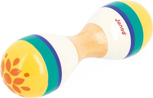 Janod Gioia - Dubbele Maracas - Speel Op Het Ritme Door Deze Dubbele Maracas Te Schudden - Muzikaal Speelgoed Dat Alle Zintuigen Stimuleert - Geschikt Vanaf 1 Jaar