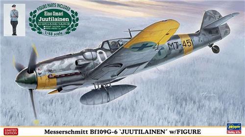 1:48 Hasegawa 07494 Messerschmitt BF109G-6 Juutilanen with Figure Plastic Modelbouwpakket