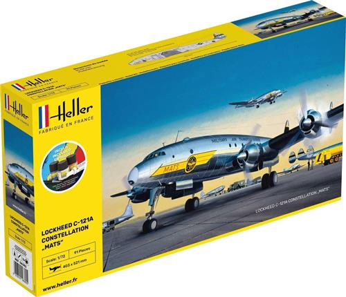 1:72 Heller 56382 C-121A constellation "MATS" - Starter Kit Plastic Modelbouwpakket