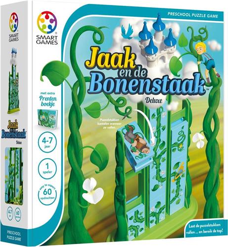 SmartGames - Jaak en de Bonenstaak Deluxe - 60 opdrachten - met extra sprookjesboek - Denkspel kleuters - Kantelende blokken