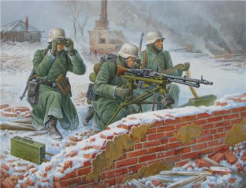 Zvezda - Ger. Machine-gun W/crew (Winter Uniform) (Zve6210) - modelbouwsets, hobbybouwspeelgoed voor kinderen, modelverf en accessoires