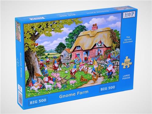 House of Puzzles Gnome Farm - BIG 500 Piece Jigsaw Puzzle