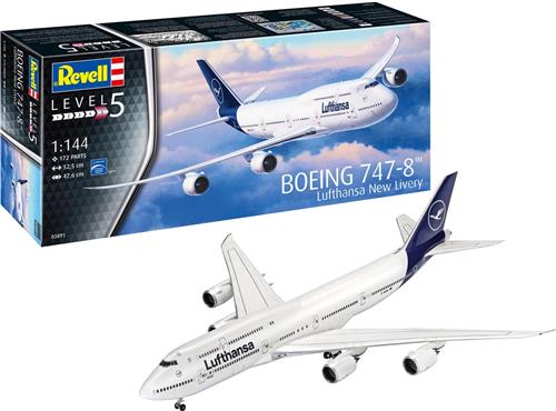 1:144 Revell 03891 Boeing 747-8 - Lufthansa - New Livery Plastic Modelbouwpakket