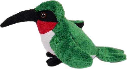 Pia Soft Toys Knuffeldier Kolibri vogel - zachte pluche stof - groen - kwaliteit knuffels - 13 cm - Tropische vogels