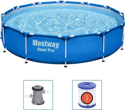 Bestway Steel Pro Zwembad - Ø 366 x 76 cm met filterpomp