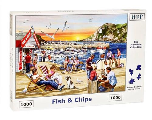 House of Puzzles Fish & Chips - 1000 Piece Jigsaw Puzzle