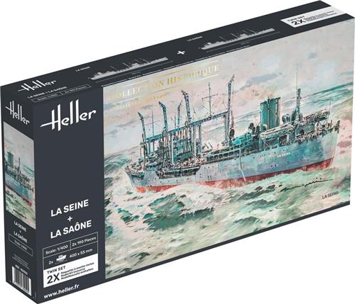 1:400 Heller 85050 La Seine + La Saone - Twinset Schepen Plastic Modelbouwpakket