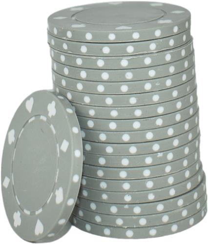 Dice poker chips grijs (25 stuks) - pokerchips - poker - ABS chips - pokerspel - pokerset - poker set