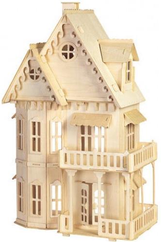 Bouwpakket Poppenhuis Villa Fantasia groot DIY Schaal 1:24, incl. Poppenhuismeubels- hout