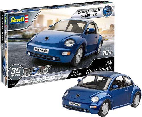 1:24 Revell 07643 Volkswagen VW New Beetle - Easy Click System Plastic Modelbouwpakket