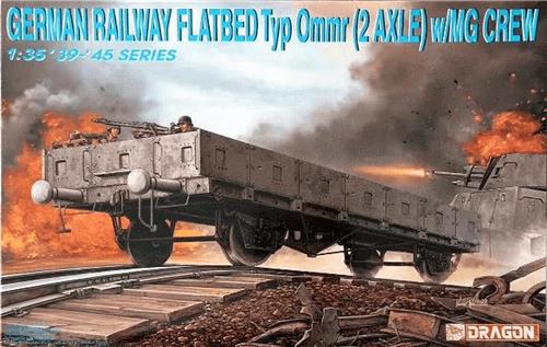 1:35 Dragon 6085 German Railway Flatbed Typ Ommr (2 Axle) w/MG Crew Plastic Modelbouwpakket