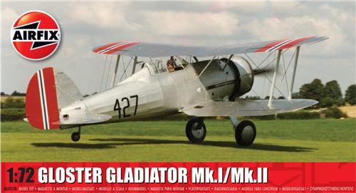 1:72 Airfix 02052B Gloster Gladiator Mk.I/II - Propeller Vliegtuig Plastic Modelbouwpakket