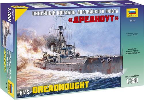 1:350 Zvezda 9039 Battleship HMS Dreadnought 1906 Plastic Modelbouwpakket