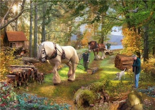 House of Puzzles Horse Power - 500 Piece Jigsaw Puzzle