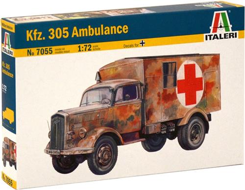 1:72 Italeri 7055 Opel Blitz - Kfz. 305 Opel Ambulance Plastic Modelbouwpakket