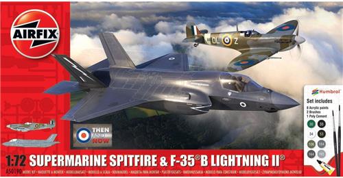 1:72 Airfix 50190 Supermarine Spitfire & F-35B Lightning II - Then and Now - Gift Set Plastic Modelbouwpakket