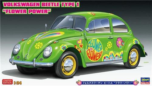 1:24 Hasegawa 20488 Volkswagen Käfer Car TYP1 Flower Power Plastic Modelbouwpakket