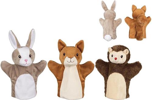 Goki Hand puppets 1 stuk, squirrel, rabbit of hedgehog