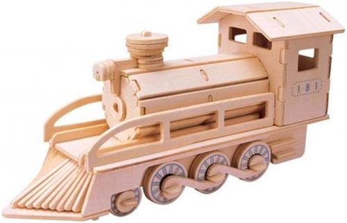 Bouwpakket 3D Puzzel Stoomlocomotief- hout