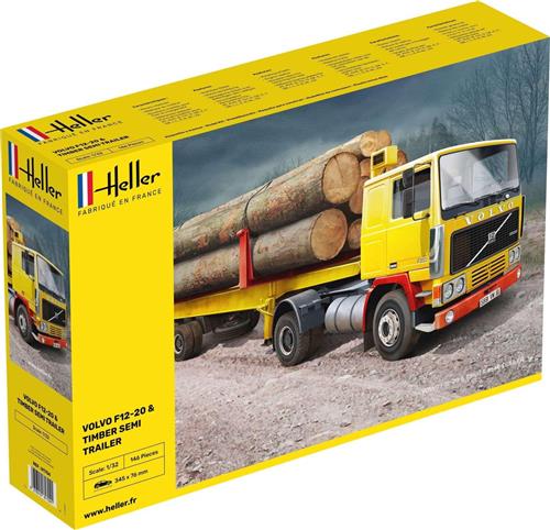 1:32 Heller 81704 Volvo F-12-20 Globetrotter with Timber Trailer Plastic Modelbouwpakket