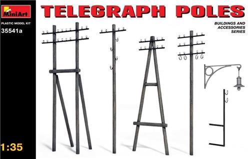 1:35 MiniArt 35541A Telegraph Poles Plastic Modelbouwpakket