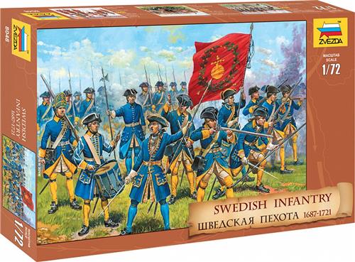 1:72 Zvezda 8048 Swedish Infantry 1687-1721 Plastic Modelbouwpakket