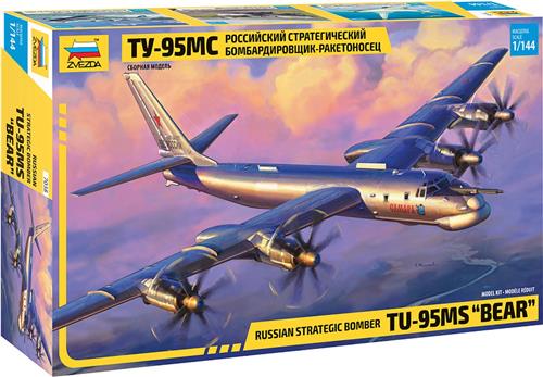 1:144 Zvezda 7038 Russian Strategic Bomber Tu-95MS - Bear Plastic Modelbouwpakket