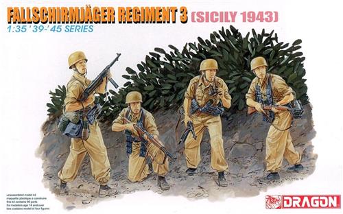 1:35 Dragon 6195 Fallschirmjager Regiment 3 - Sicily 1943 Plastic Modelbouwpakket