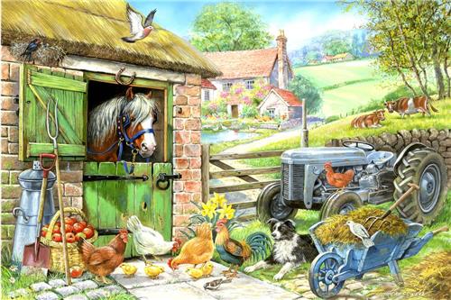 House of Puzzles Down On The Farm - BIG 250 Piece Jigsaw Puzzle