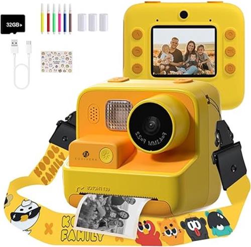 Equivera Kindercamera met Foto Printer - Kindercamera - Printcamera - Digitale Camera Kinderen - Speelgoed Camera