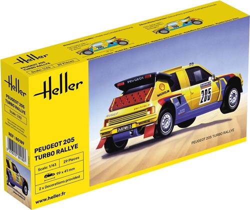 1:43 Heller 80189 Peugot 205 Turbo Rally Auto Plastic Modelbouwpakket