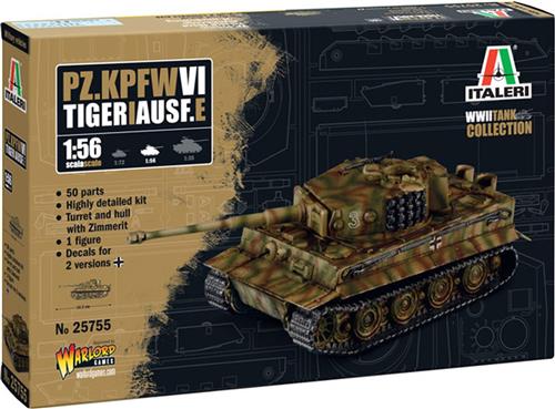 1:56 Italeri 25755 Pz. Kpfw. VI Tiger I Ausf. E - Tank Plastic Modelbouwpakket