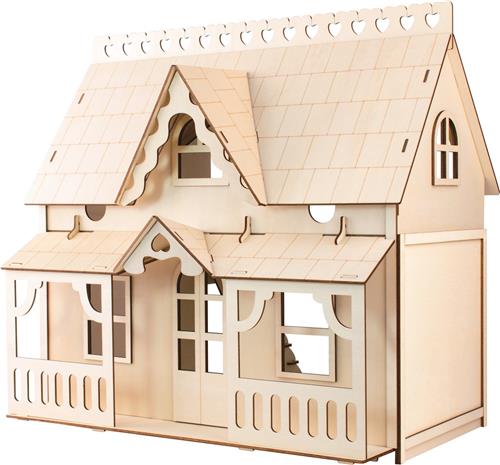 Bouwpakket Poppenhuis met Veranda 1:12