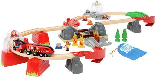 BRIO World - 36004 Smart Tech Sound Brandweerset | 41-delige treinset op batterijen voor kinderen vanaf 3 jaar