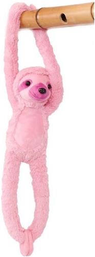 Hang Luiaard - Roze - 42 cm (van kop tot teen) - totale lengte 58 cm - knuffeldier