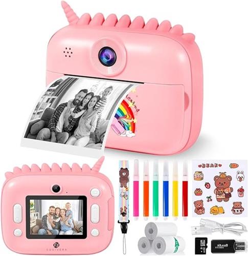 Equivera Kindercamera met Foto Printer - Kindercamera - Printcamera - Digitale Camera Kinderen - Speelgoed Camera